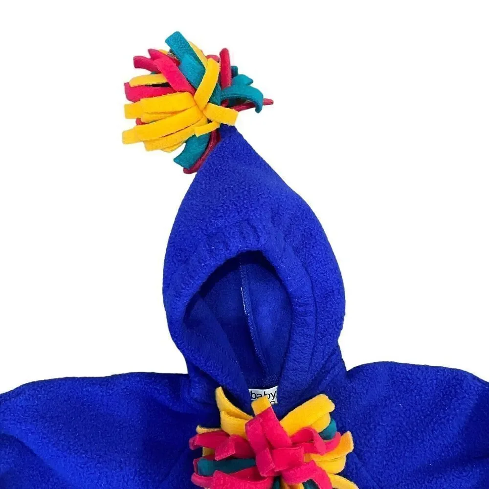 Vintage Baby‎ Mac Moore Fleece Hooded Bunting Tassel Color Block Size 3 Mo USA